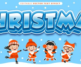 Christmas editable vector text effect vector