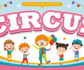 Circus editable vector text effect vector