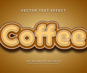 Coffee vector editable text effect