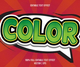 Color editable text effect vector