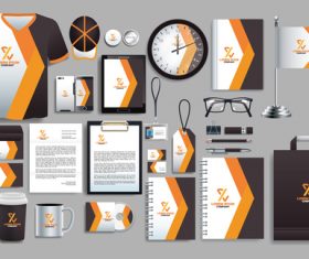 Color stationery set vector