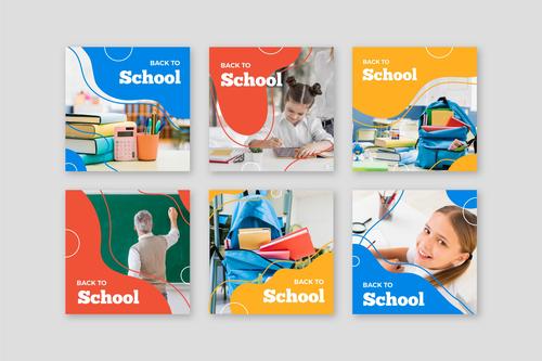 Colorful back to school card background vector