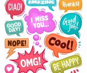 Colorful cartoon bubble text vector on white background
