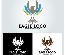 Colorful eagle logo design vector