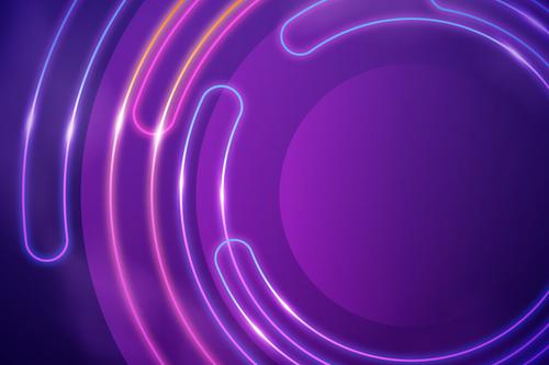Colorful neon circle abstract background vector