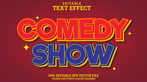Comedy show vector editable text effect