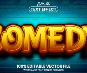 Comedy text font style vector