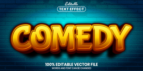 Comedy text font style vector