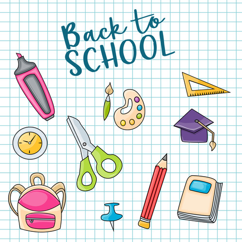 Comic back to school background vector