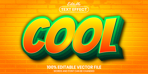 Cool text font style vector