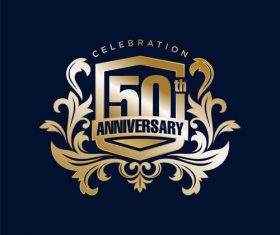 Corporate 50 years celebration logo vector