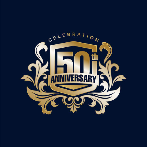 Corporate 50 years celebration logo vector