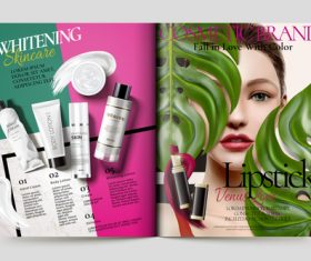 Cosmetic brand magazine cover vector