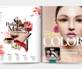 Cosmetic magazine cover vector