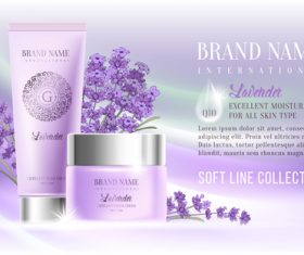 Cosmetics lavender series advertising vector