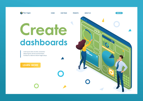 Create dashboards graphic design vector