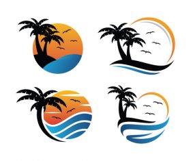 Creative beach logo vector