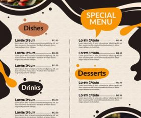 Creative restaurant menu digital use with photo vector