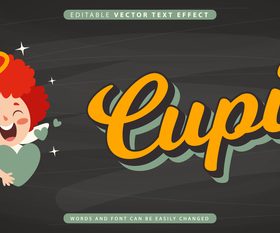 Cupid editable vector text effect vector