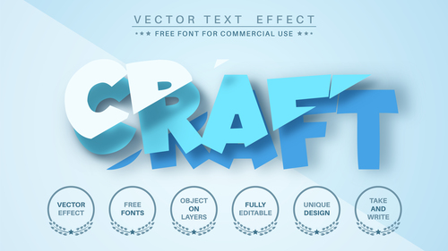Cut layer vector text effect