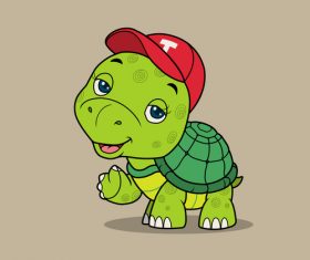 Cute little turtle vector