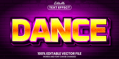 Dance text font style vector