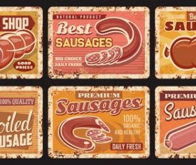 Delicious sausage advertising vector