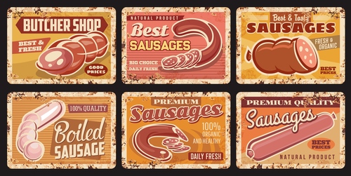 Delicious sausage advertising vector