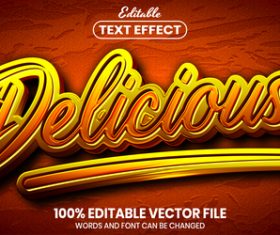 Delicious text font style vector