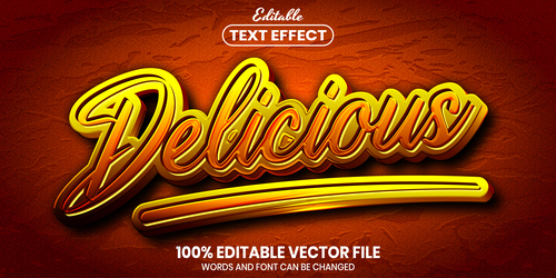 Delicious text font style vector