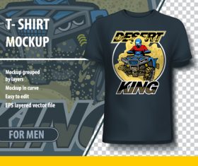 Desert king t-shirt mockup vector