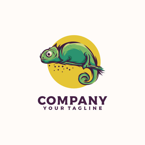Design chameleon logo vector