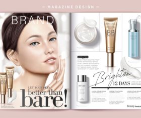 Design cosmetic magazine cover vector