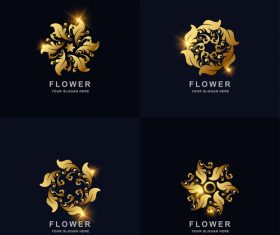 Different shape flower logo vector
