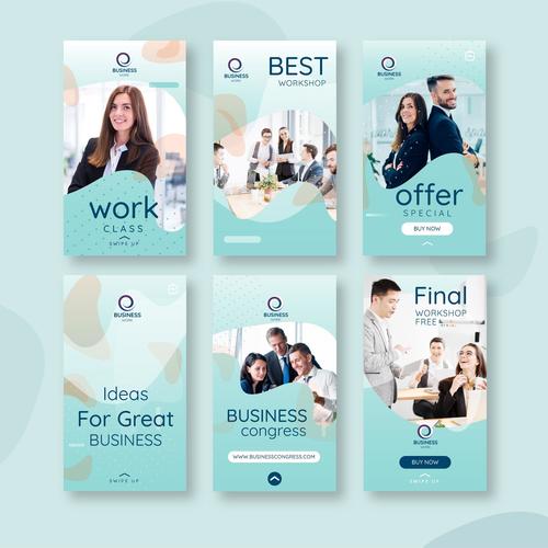 Different styles of corporate promotion vectors