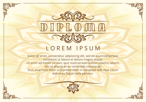 Diploma design template with thai design elements vector