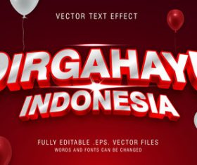 Dirgahayu indonesia vector editable text effect