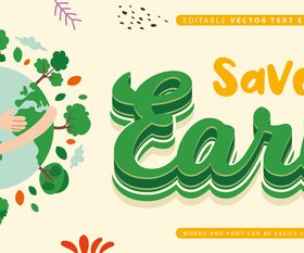Earth editable vector text effect vector