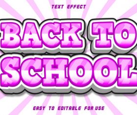Editable text effect back to school vector