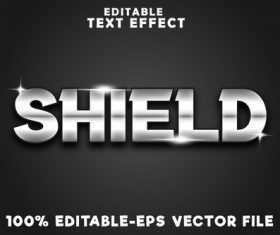 Editable text effect shield with luxury style vector
