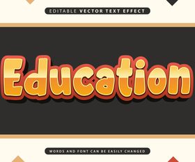 Education editable vector text effect vector