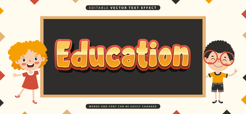 Education editable vector text effect vector