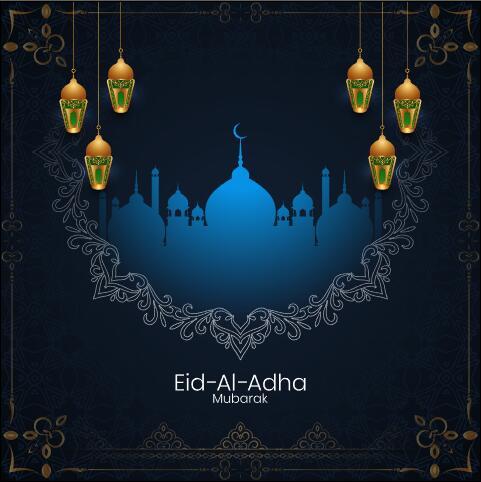 Eid al adha mubarak background vector