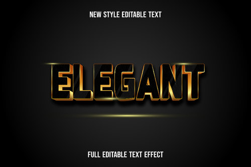 Elegant new style editable text vector