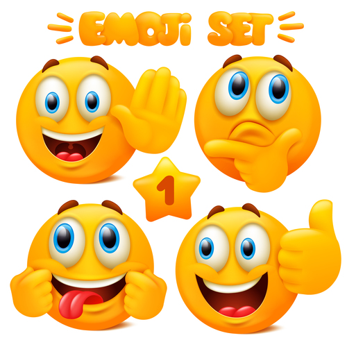 Emoticon set vector