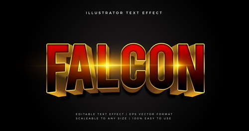 Falcon vector editable text effect