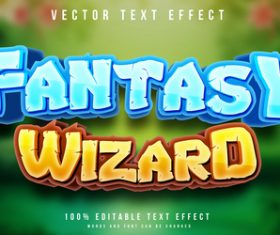 Fantasy wizard vector text effect