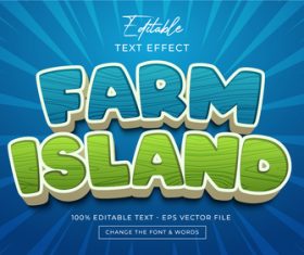 Farm Island vector editable text effect
