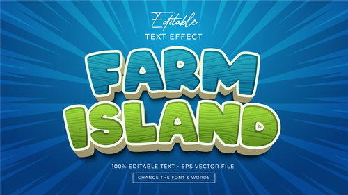 Farm Island vector editable text effect