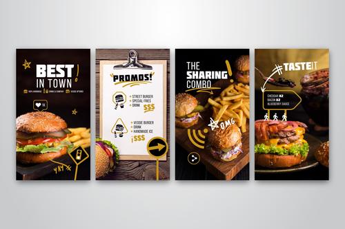 Fast food flyer banner vector